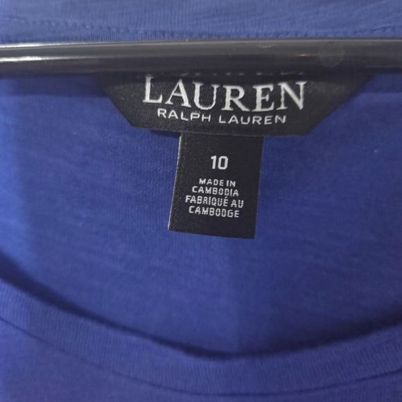 Lauren Ralph Lauren Women's Navy Blue Tie Waist T Shirt Dress Size 10 - Picture 2 of 4